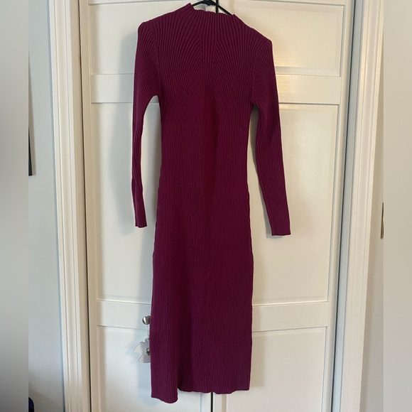 Lulu’s Wonderous Winter Plum Ribbed long sleeve bodycon dress - Picture 5 of 5
